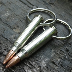 223 Bullet Nickel case Keychain set of two