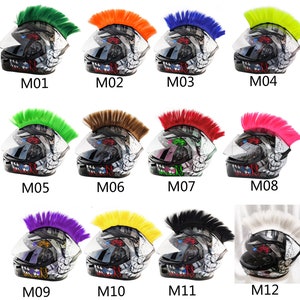 New Helmet Hawks Motorcycle Helmet Mohawk Synthetic Wigs for Motorcycle Bicycle/Almost Helmet/Stick Reusable Design /12 Colors to Choose