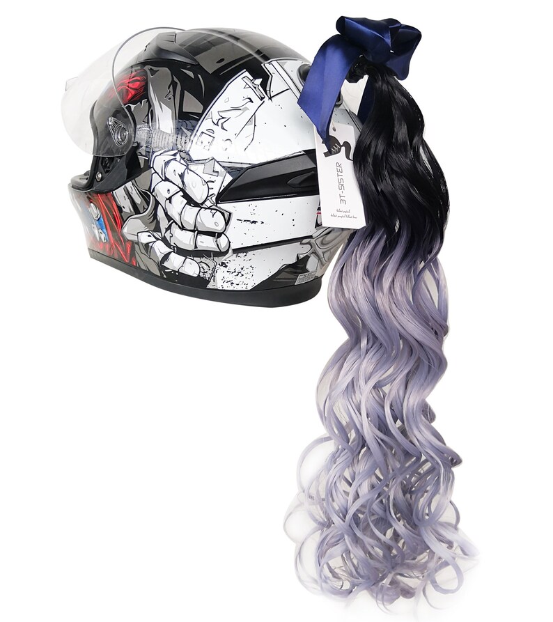 Handmade Helmet Pigtails Motorcycle Helmet Ponytails Braids Etsy