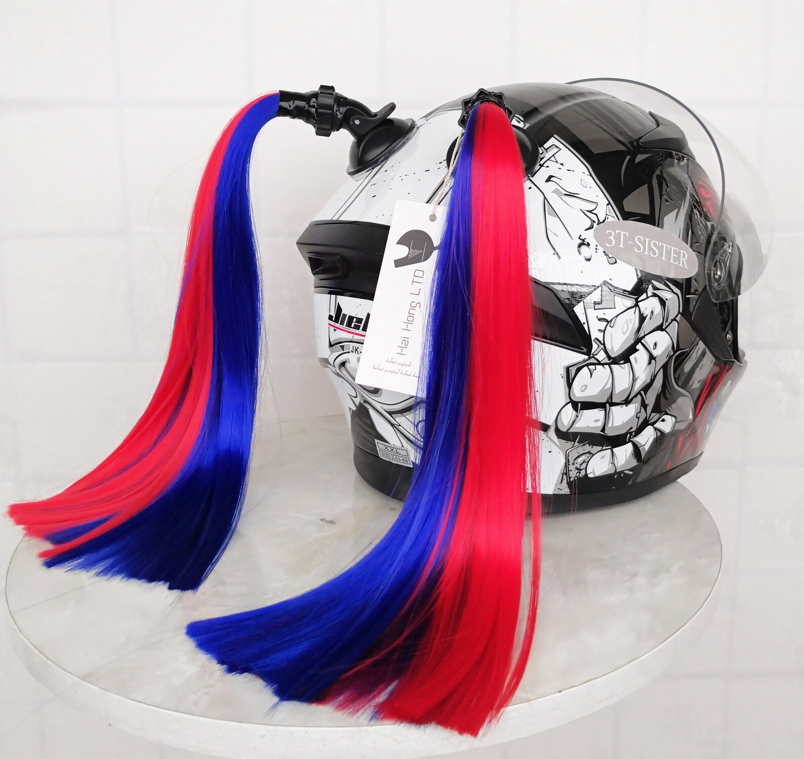 New Wig Helmet Pigtails Motorcycle Bicycle Helmet Ponytails Etsy