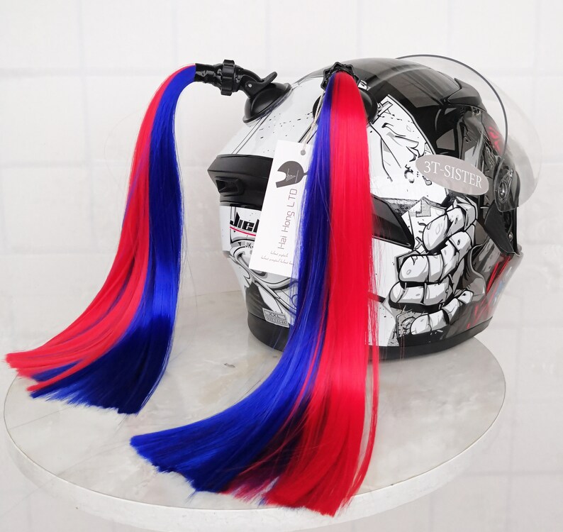 New Wig Helmet Pigtails Motorcycle Bicycle Helmet Ponytails Etsy