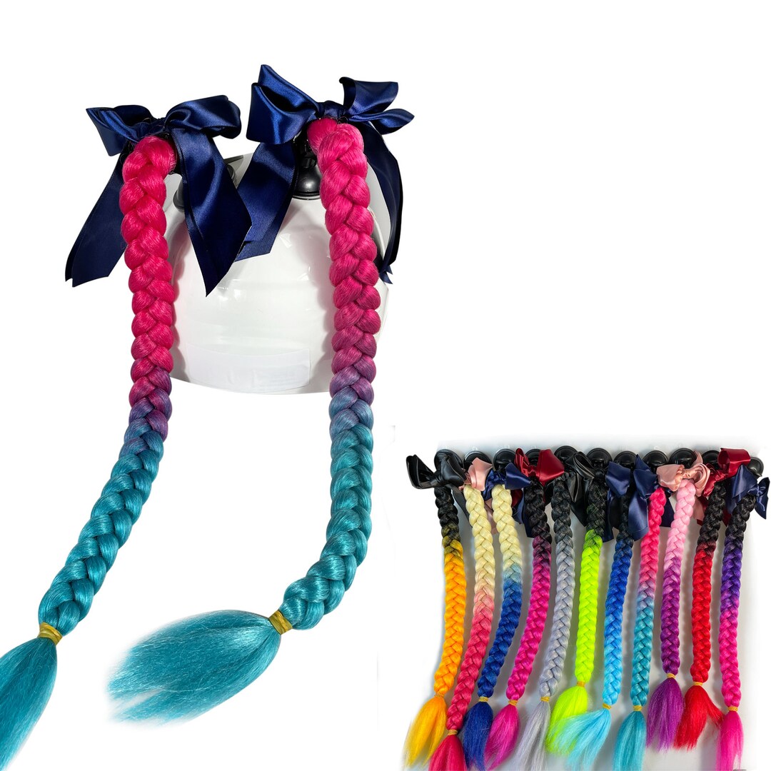 Helmet Pigtails 2pcs 22inch Helmet Ponytail for Motorcycle Etsy