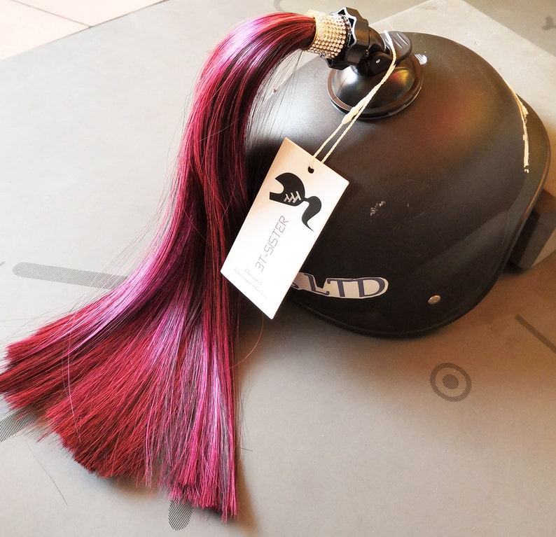 Motorcycle Helmet Decoration Crystal Helmet Pigtails Ponytails Etsy