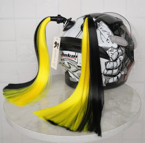 New Wig Helmet Pigtails Motorcycle Bicycle Helmet Ponytails Etsy