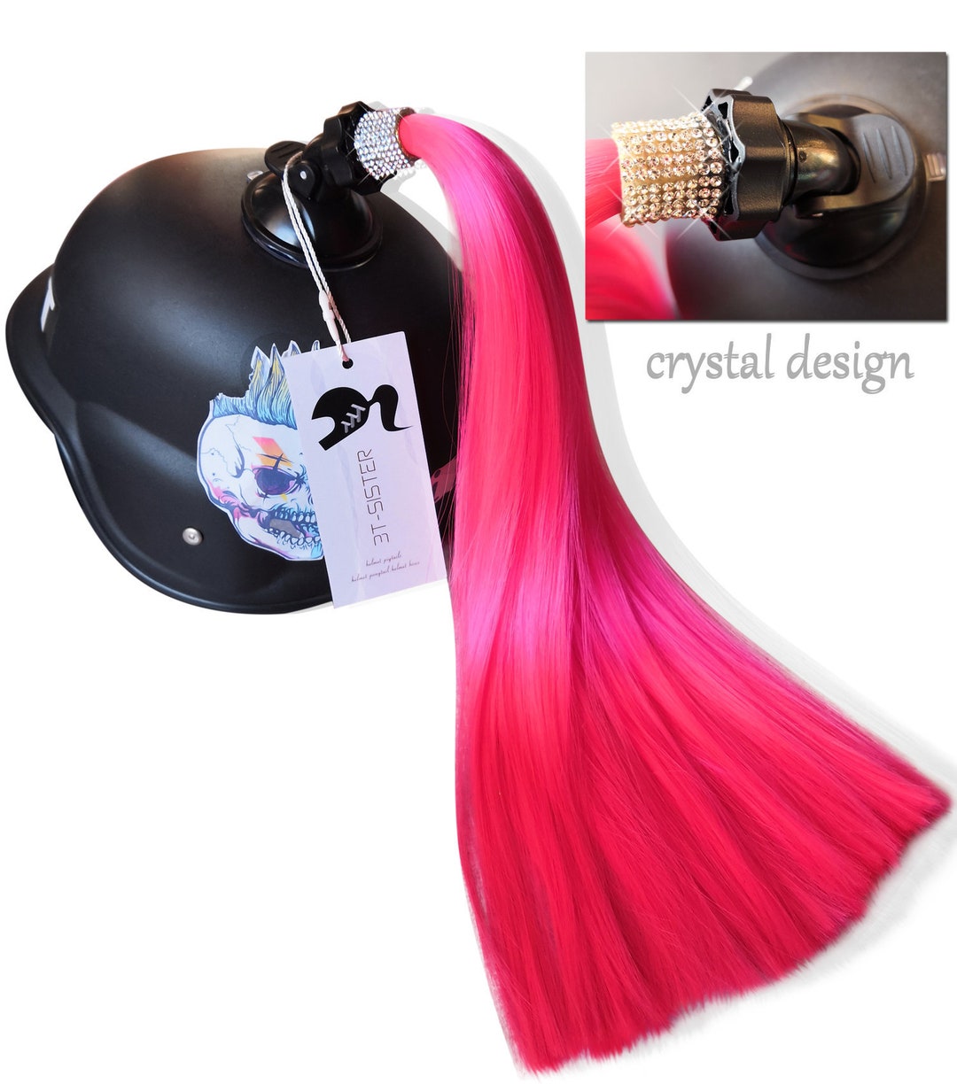 Handmade Crystal Rhinestones Ponytail for Helmetssuction Cup Etsy