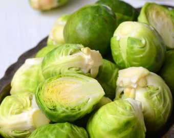 Semillas de coles de Bruselas - Orgánicas y sin OMG - Variedad Long Island - Semillas tradicionales - Semillas de hortalizas frescas cultivadas en EE. UU.