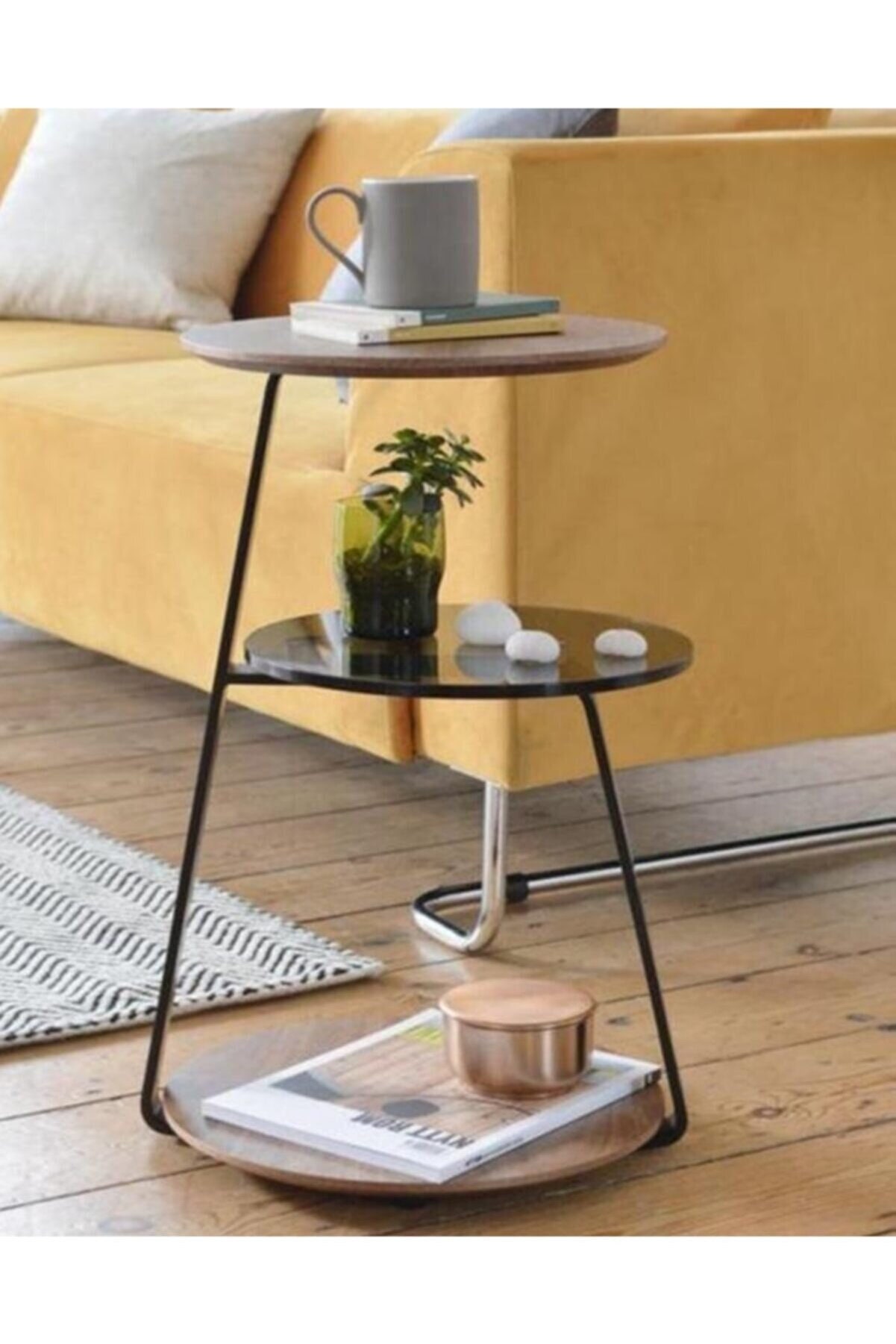 Side Table, Metal and Wood, Vintage Design - Etsy