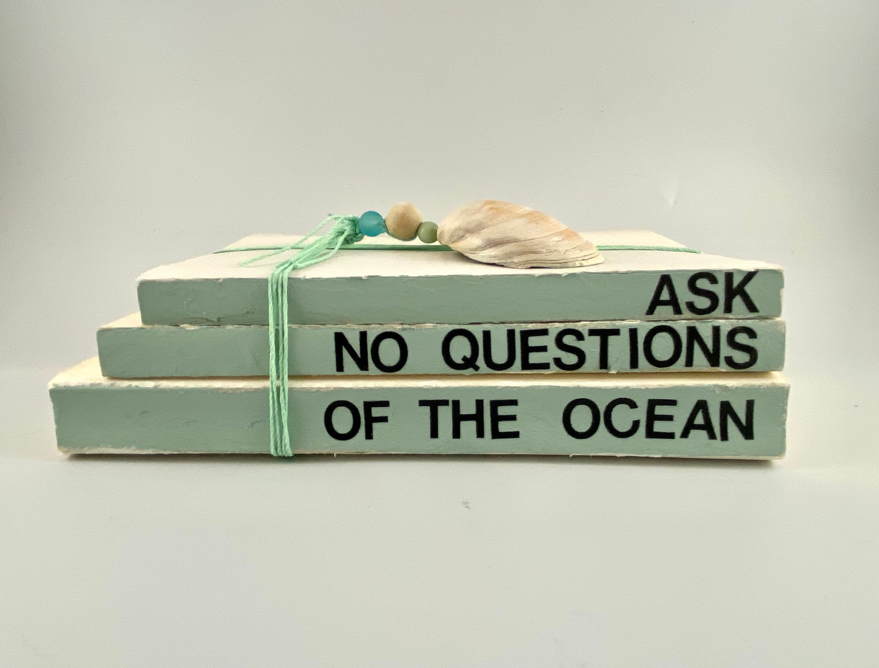 Coastal Handmade Book Stack / Vintage Coastal Book Stack / Etsy