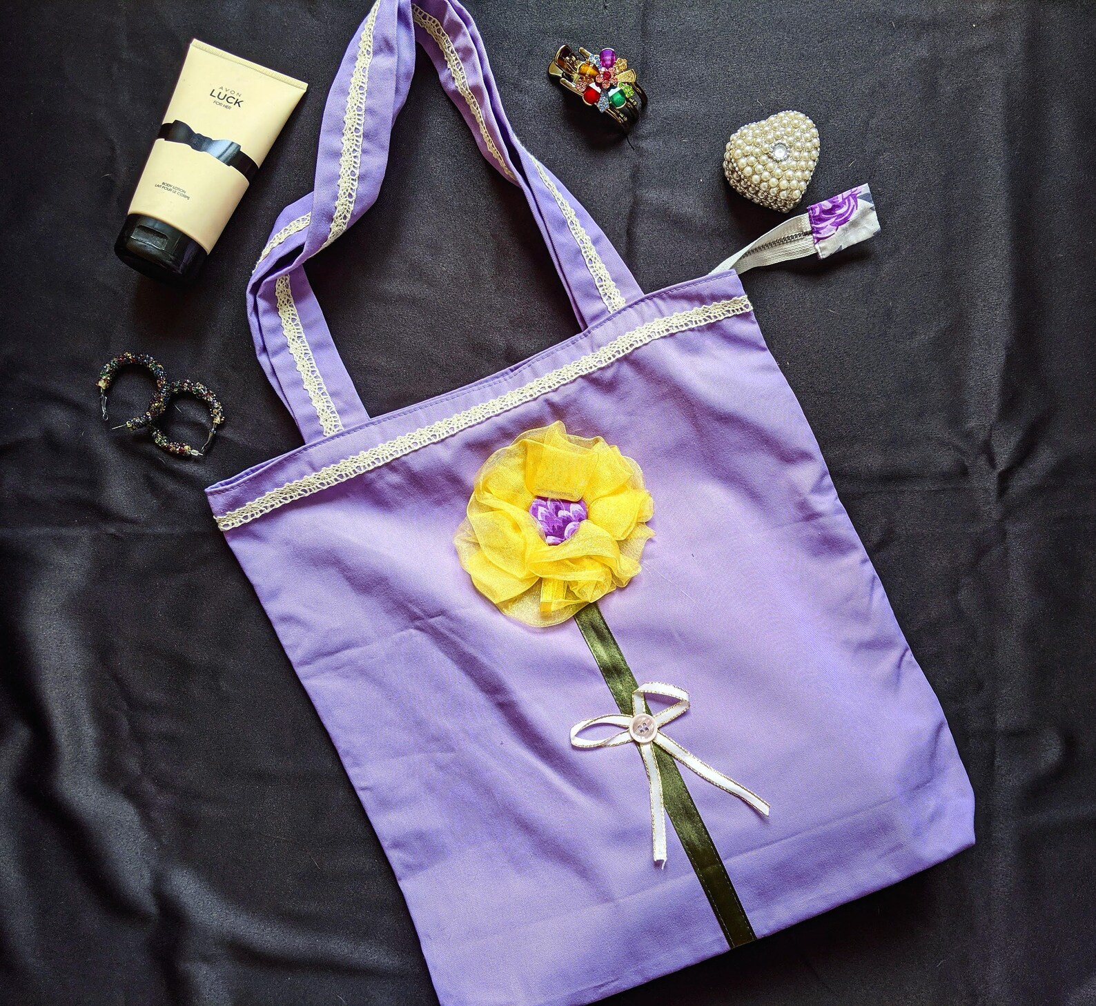 Handmade Textile Bag purple Dream Etsy UK