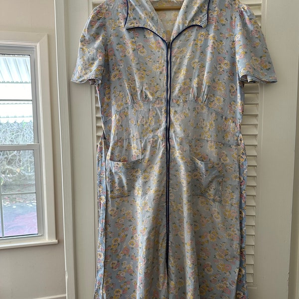 Vintage 1930s Cotton Feedsack Floral Dress