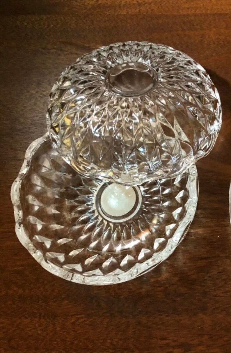 Original Vintage Cristal France Plus De Plomb Garanti Genuine Crystal Trinket Box Made in France