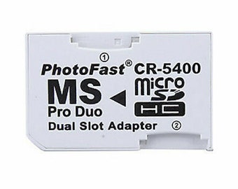 Dual Micro SD TF To Memory Stick MS Pro Duo Psp Card 2 Slot Adapter Converter