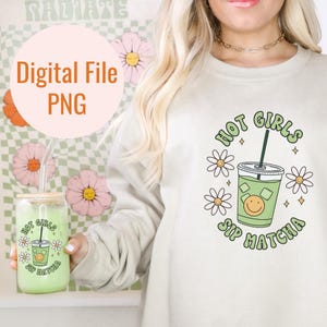 Iced Matcha Tea PNG File: DTF UVDTF T-Shirt Design