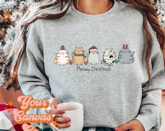Meowy Christmas Cat PNG - Glad juldesign för kattälskare - Direkt nedladdning