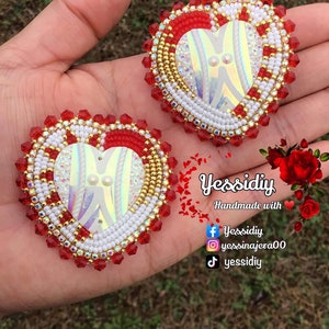 Handmade beaded earrings with fingernail Post