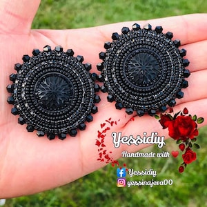 Handmade beaded earrings with fingernail post