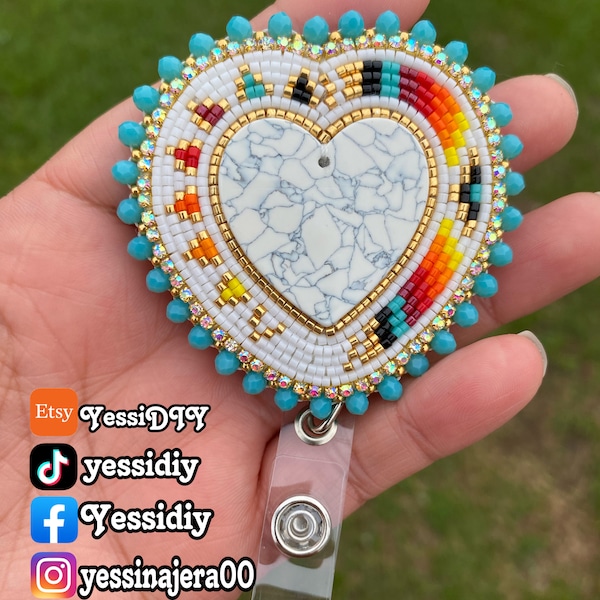 Beaded Badge Reel Native Etsy