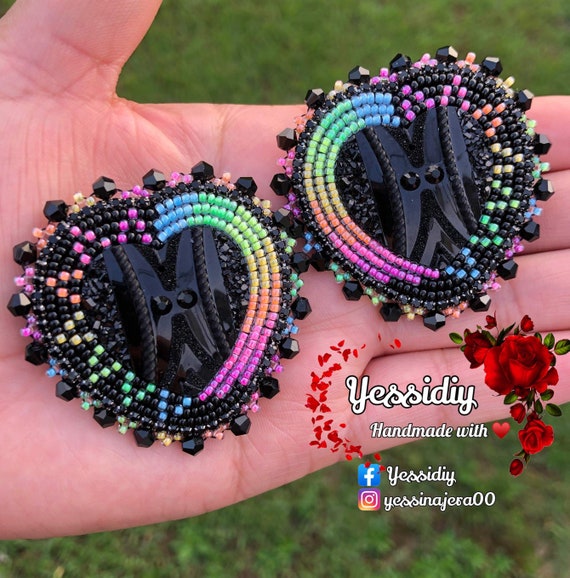 Neon beaded hotsell earrings