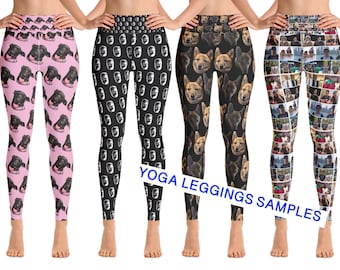 Custom Leggings Photo Women Personalized Yoga Pants Gift Photo Christmas Dog Cat Workout Athletic Fitness Activewear Birthday Party