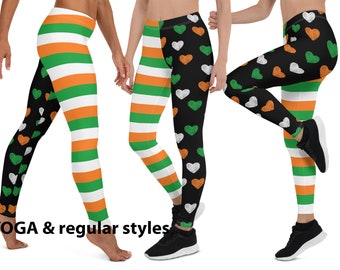Patrick Pants Irish Shamrock Sports Striped Tartan Running Check Capris Activewear Plaid Leprechaun Workout Leggings Women Athletic Yoga St