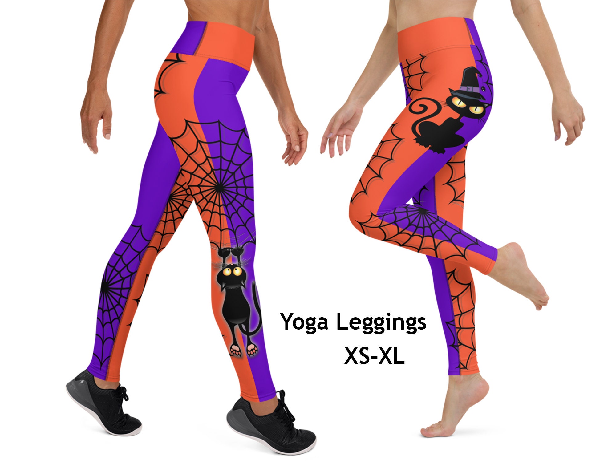 Halloween Black Cat Spider Web Leggings Woman Workout Cosplay Running  Costume Pants Spandex Spooky Whimsical Party Gift -  Sweden