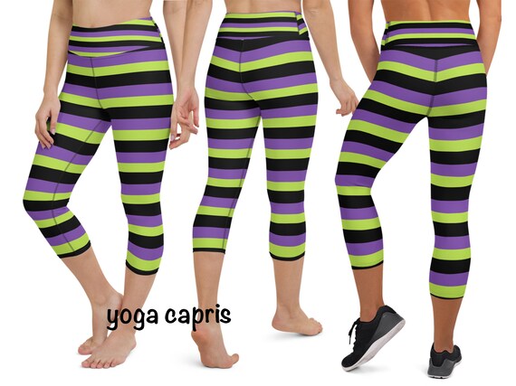 Striped Halloween Yoga Leggings Woman Witch Pants Activewear