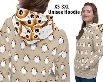 Porg Birds Beige Unisex Hoodie Shirt Cosplay Halloween Costume Women Gift Sweatshirt Top