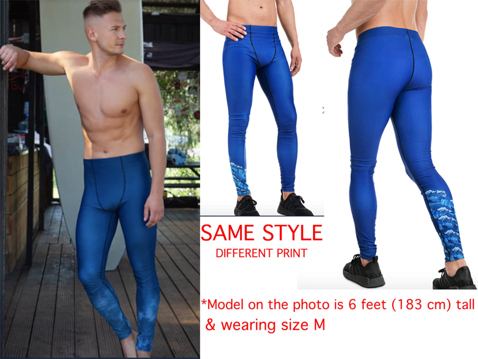 Solid White Men's Workout Meggings Running Pants Spandex - Etsy