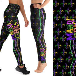 Mardi Gras Leggings Costume for Women With Carnival Pattern, Mardi