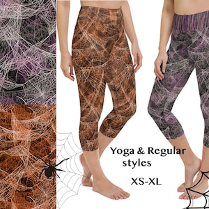 Cobweb Spiderweb Leggings Halloween Athletic Spider Web Yoga Pants Women Outfit Activewear Capris Running Cosplay Horror Costume Gift Party