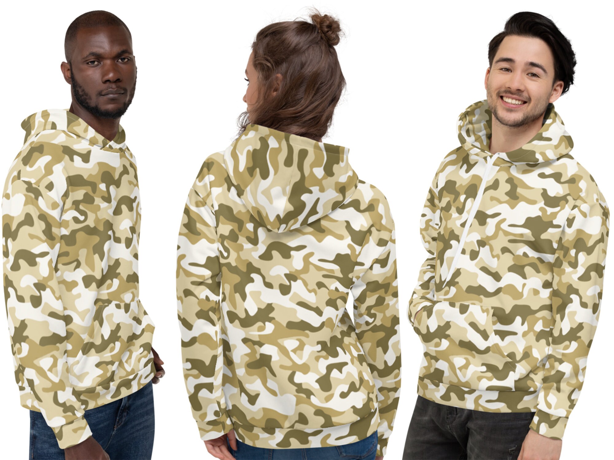 Mens white top camo sweatshirt