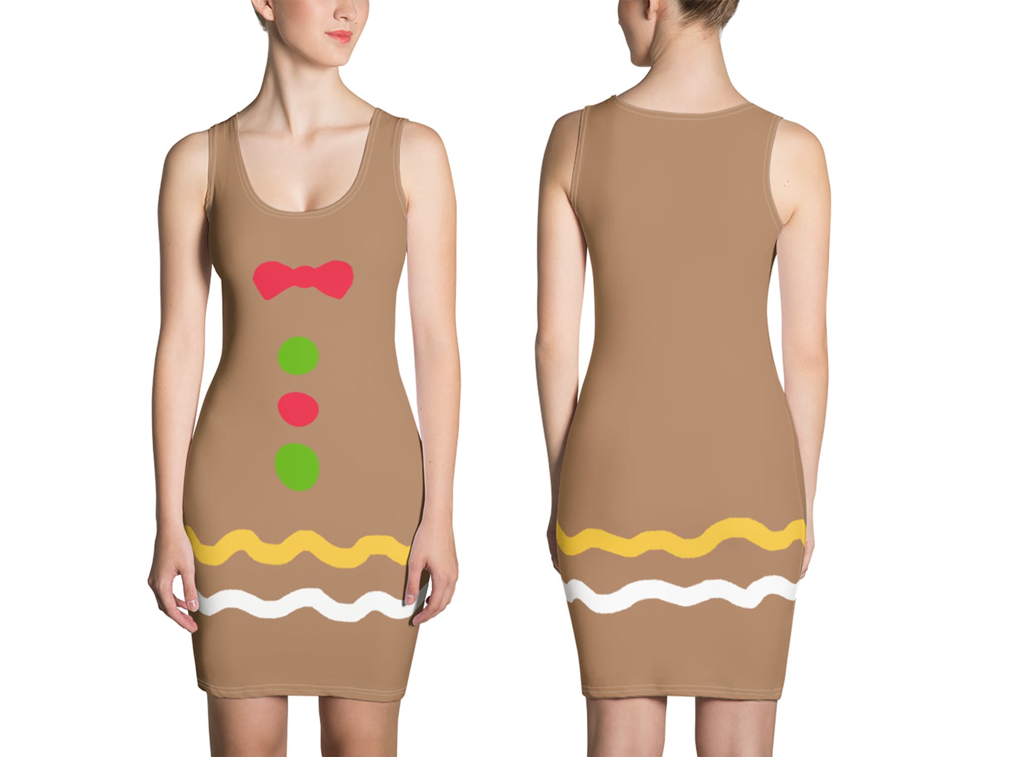 Gingerbread Man Dress Women Christmas Costume Cosplay Skater