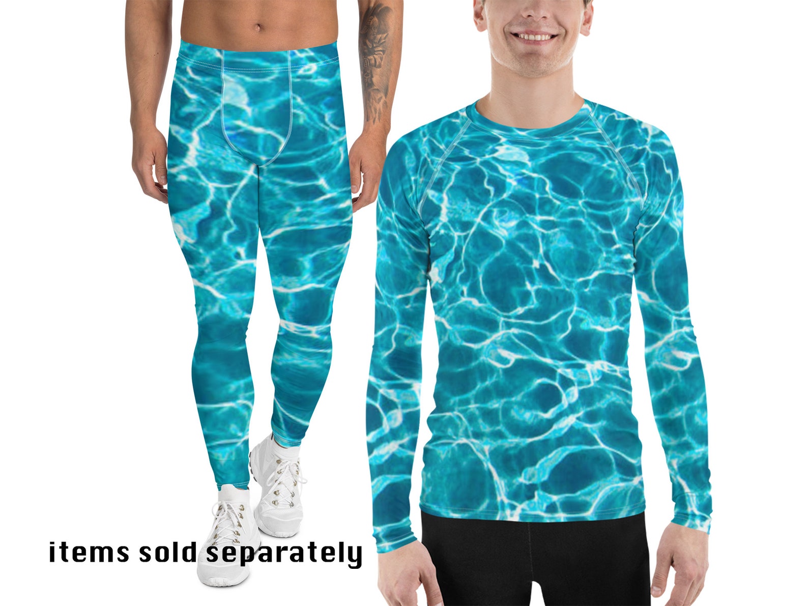 Blue Water Ripples Element Pattern Athletic Halloween Costume Men ...