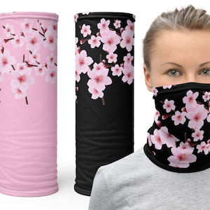 桜の花柄ネックゲートル フェイスマスク 桜スカーフ 春 女性用 ヘッドバンド バンダナ かわいいギフト