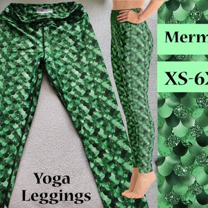 Mermaid Green Leggings Fish Scales Yoga Women Ariel Cosplay Halloween Workout Costume Running Outfit Princess Birthday Party