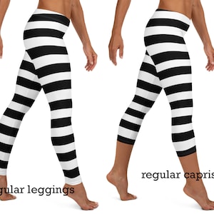 Perona One Piece Anime Character Japanese Striped Black White Leggings Workout Women Halloween Witch Pirate Prisoner Zebra Cosplay Running Pants Convict Activewear Elf Party