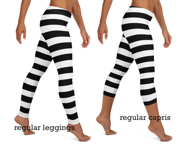 Perona One Piece Anime Character Japanese Striped Black White Leggings Workout Women Halloween Witch Pirate Prisoner Zebra Cosplay Running Pants Convict Activewear Elf Party