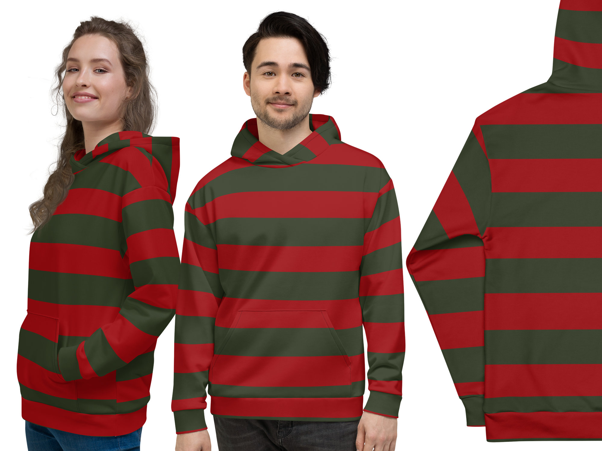 Kids Jumper NUWIND Kids Freddy Krueger Red And Green Striped Sweater