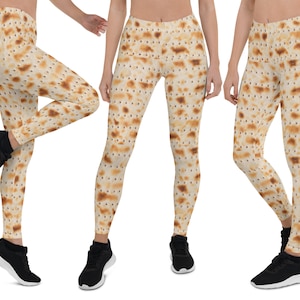 Matzo Leggings Women Passover Pesach Festival Flatbread Pants Jewish Fitness Running Athletic Apparel Bread Cosplay Costume Spandex Workout