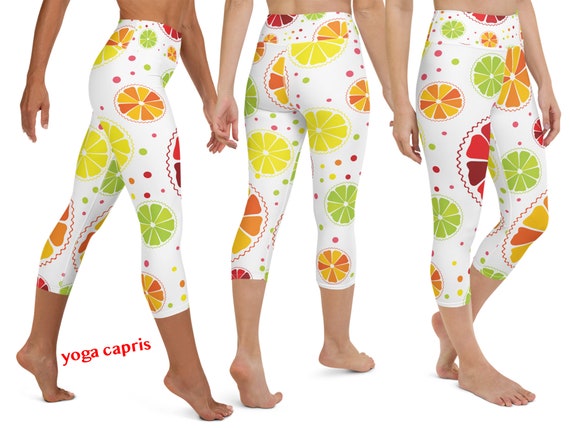 Lemons Leggings Women Workout Citrus 