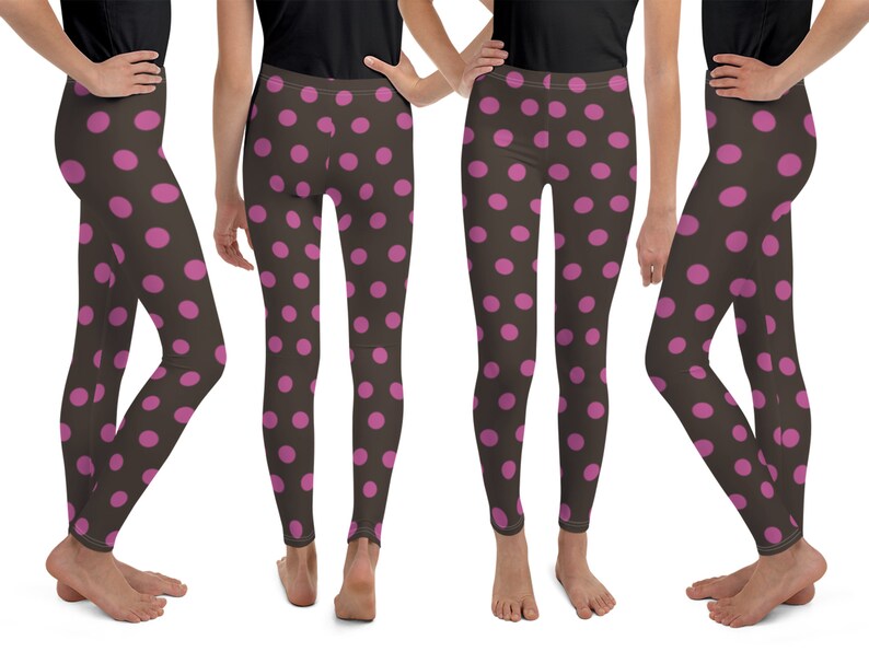 Pink Brown Polka Dot Leggings Candle Kids Costume Wreck it Halloween Cosplay Polka Dot Children Pants Birthday Gift Cartoon Character Cute Outfit Racer Head