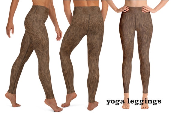 Brown Furry Animal Print Spandex Leggings Women Athletic Halloween Cosplay  Costume Bear Dog Monkey Yoga Running Spandex Activewear -  Canada