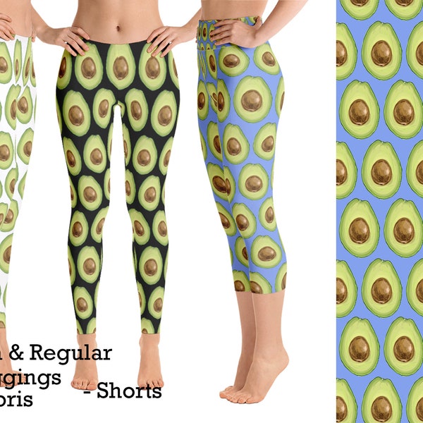 Avocado Leggings Woman. Workout Yoga Pants Halloween Cosplay Running Athletic Foodie Vegetable Gift Activewear