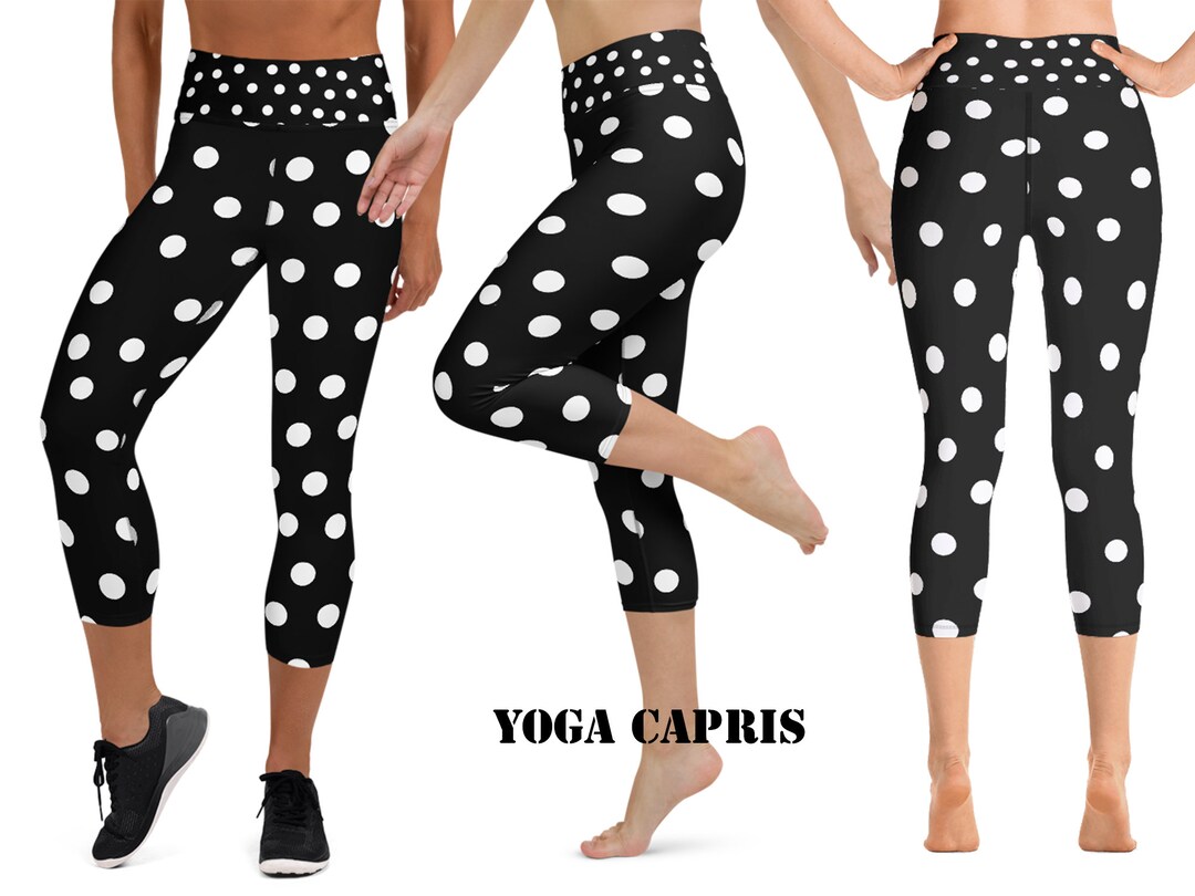 White And Turquoise Polka Dot Women's Leggings