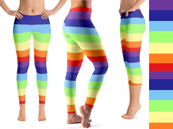 Rainbow workout shop leggings