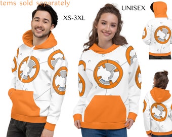 Droid Unisex Hoodie Shirt Star Wars Cosplay Fleece Halloween Kostuum Vrouwen Mannen BB-8 Gift Handgetekende Sweatshirt Pullover