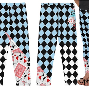 Fantasia esportiva infantil Alice Kids Leggings Halloween Azul Argyle para festa do chá do país das maravilhas Calça xadrez para bebês Roupa de aniversário Cosplay