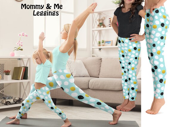 Yoga Leggings Mint Polka Dot Workout 