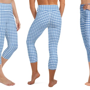 Leggings haut en vichy bleu femme athlétique sorcier Cosplay entraînement de yoga Fitness tenue de course Costume vêtements de sport d'halloween habiller fête