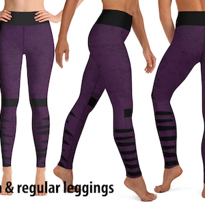 Mal Descendants Women Workout Leggings Costume Cosplay Yoga Pants Fitness Running Villain Halloween Maleficent Purple Activewear Party